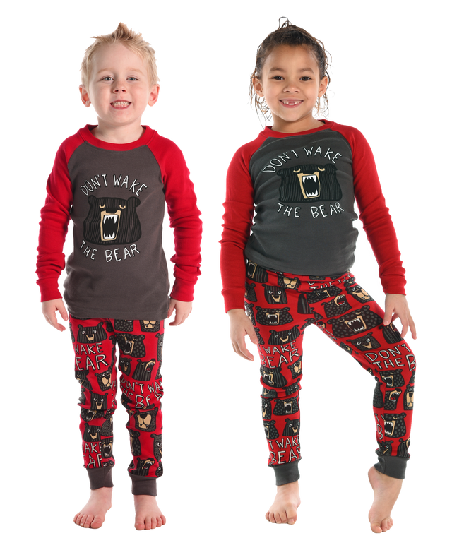 Don't Wake Bear Kid's Long Sleeve PJ's