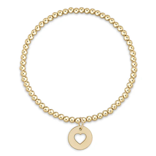 Classic Gold 3mm Bead Bracelet - Love Gold Disc