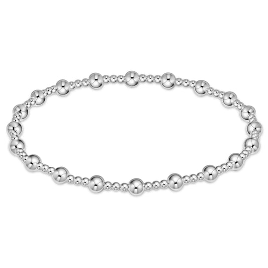 Classic Sincerity Pattern 4mm Bead Bracelet - Sterling