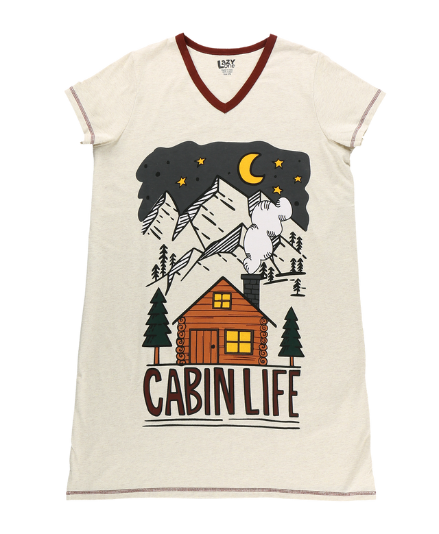 Cabin Life Women's V-neck Nightshirt