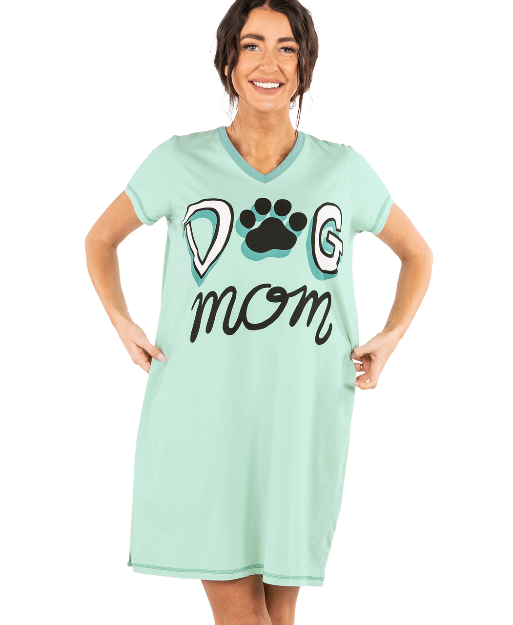 Dog Mom Women's V-Neck Nightshirt