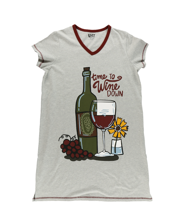 Time To Wine Down Women's V-Neck Nightshirt