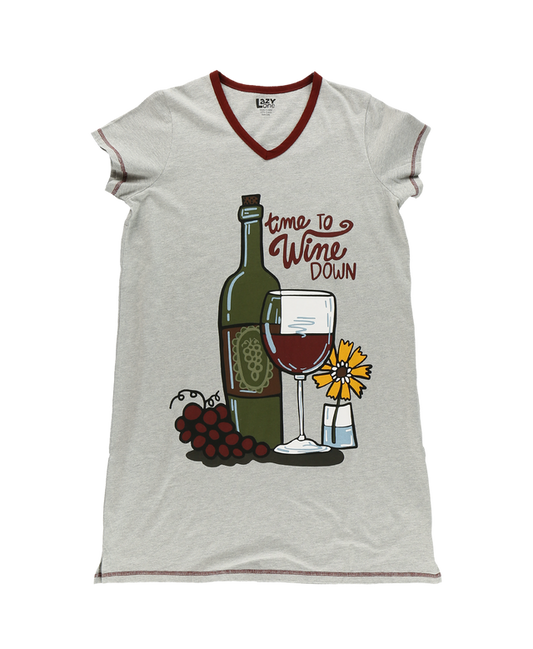 Time To Wine Down Women's V-Neck Nightshirt