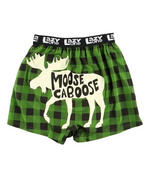 Load image into Gallery viewer, Moose Caboose Plaid Men&#39;s Funny Boxer
